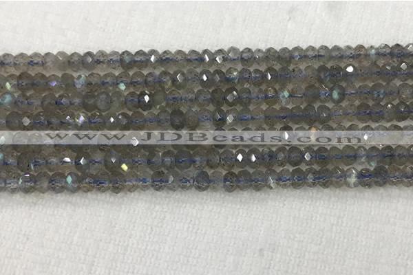 CLB1020 15.5 inches 2*4mm faceted rondelle labradorite gemstone beads