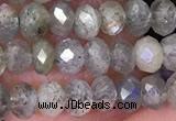 CLB1050 15.5 inches 3*4mm faceted rondelle labradorite beads wholesale