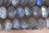 CLB1052 15.5 inches 4*6mm faceted rondelle labradorite gemstone beads