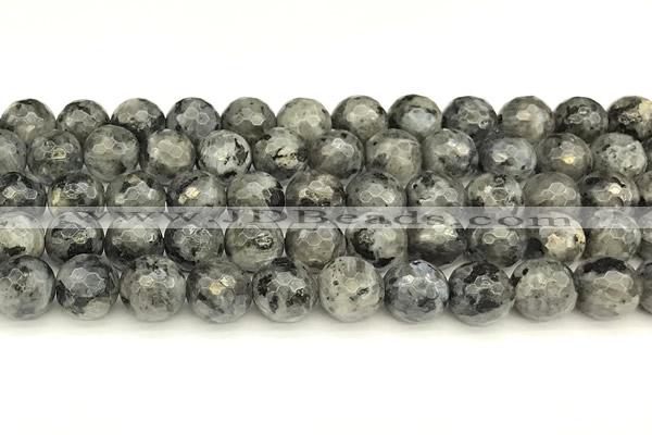 CLB1133 15 inches 12mm faceted round black labradorite beads