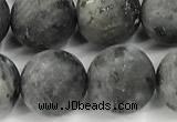 CLB1198 15 inches 10mm round matte black labradorite beads