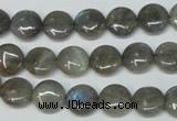 CLB149 15.5 inches 10mm flat round labradorite gemstone beads