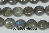 CLB169 15.5 inches 14mm flat round labradorite gemstone beads