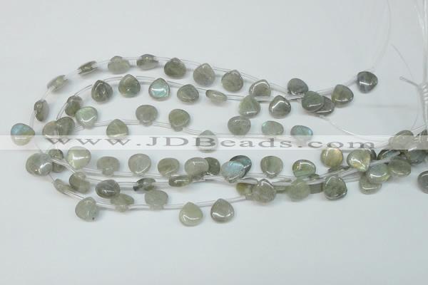 CLB177 top-drilled 12*12mm flat teardrop labradorite gemstone beads