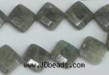 CLB181 15.5 inches 12*12mm faceted diamond labradorite beads