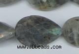 CLB186 15.5 inches 20*30mm faceted flat teardrop labradorite beads