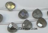 CLB205 Top-drilled 12*12mm briolette labradorite gemstone beads