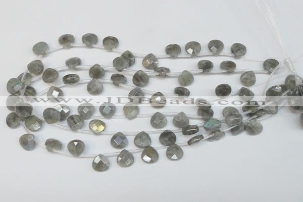 CLB205 Top-drilled 12*12mm briolette labradorite gemstone beads