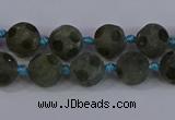 CLB230 15.5 inches 10mm faceted round matte labradorite beads