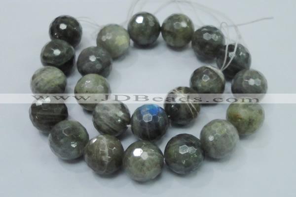 CLB26 15.5 inches 18mm faceted round labradorite gemstone beads