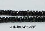 CLB302 15.5 inches 3*6mm faceted rondelle black labradorite beads