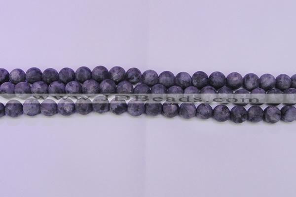 CLB372 15.5 inches 8mm round matte black labradorite beads