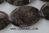 CLB416 15.5 inches 20*30mm faceted oval grey labradorite beads