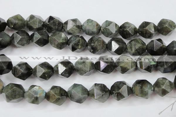 CLB457 15 inches 18mm faceted nuggets labradorite gemstone beads