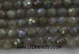 CLB610 15.5 inches 4mm faceted round AB-color labradorite beads