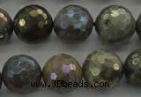 CLB615 15.5 inches 14mm faceted round AB-color labradorite beads