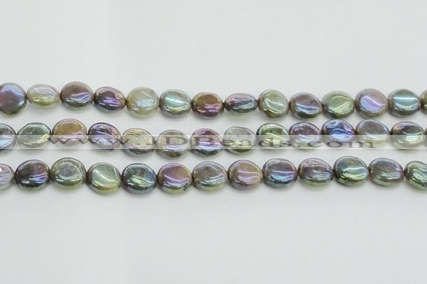 CLB635 15.5 inches 10mm flat round AB-color labradorite beads