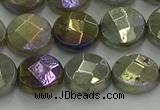 CLB678 15.5 inches 12mm faceted coin AB-color labradorite beads