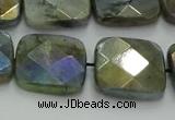 CLB689 15.5 inches 18mm faceted square AB-color labradorite beads