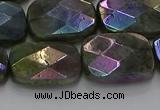 CLB699 15.5 inches 15*20mm faceted rectangle AB-color labradorite beads