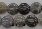 CLB736 15.5 inches 16mm flat round labradorite gemstone beads