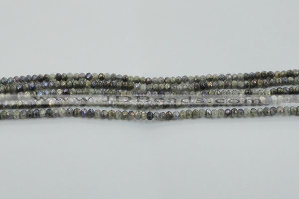 CLB755 15.5 inches 2.5*4mm faceted rondelle AB-color labradorite beads