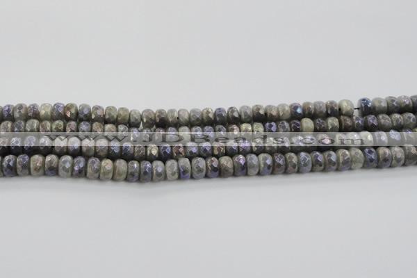 CLB757 15.5 inches 5*8mm faceted rondelle AB-color labradorite beads