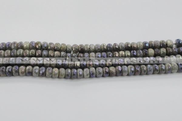 CLB758 15.5 inches 6*10mm faceted rondelle AB-color labradorite beads