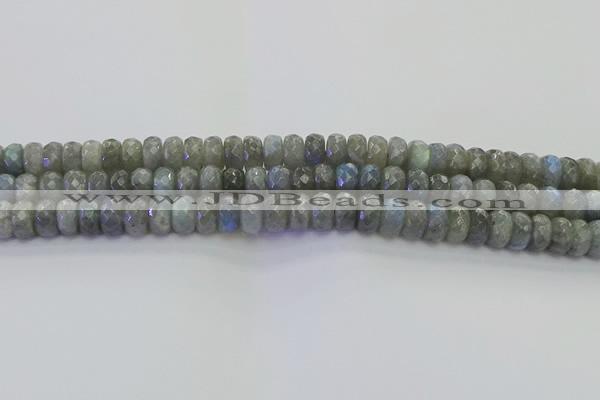 CLB774 15.5 inches 6*10mm faceted rondelle labradorite beads