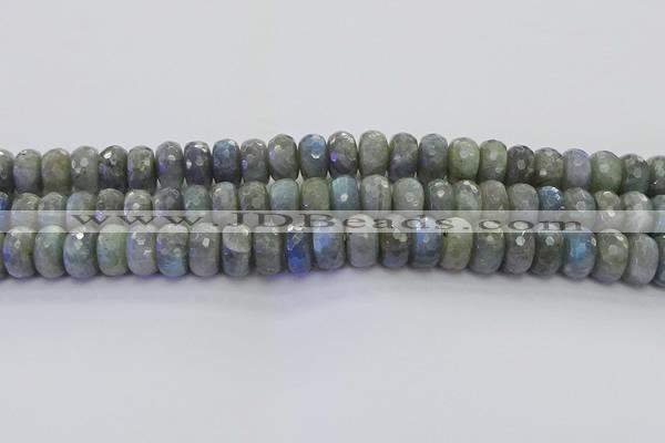 CLB776 15.5 inches 8*14mm faceted rondelle labradorite beads