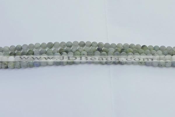 CLB871 15.5 inches 4mm round matte labradorite gemstone beads