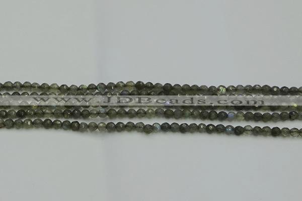 CLB900 15.5 inches 4mm faceted round labradorite gemstone beads