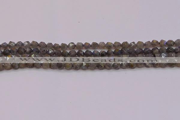 CLB971 15.5 inches 6mm faceted nuggets labradorite gemstone beads