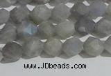 CLB996 15.5 inches 6mm faceted nuggets matte labradorite beads