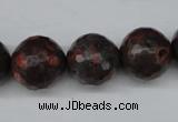 CLD106 15.5 inches 16mm faceted round leopard skin jasper beads