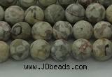 CLD202 15.5 inches 8mm round matte Chinese leopard skin jasper beads