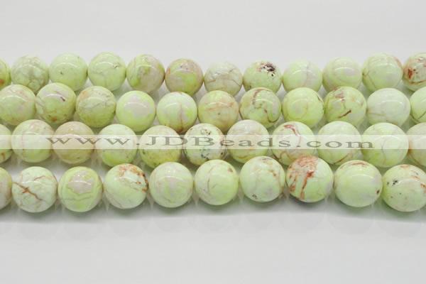 CLE207 15.5 inches 18mm round lemon turquoise beads wholesale