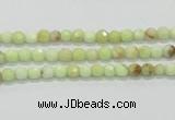 CLE32 15.5 inches 4mm faceted round lemon turquoise beads wholesale