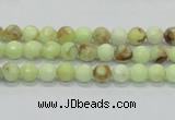 CLE33 15.5 inches 6mm faceted round lemon turquoise beads wholesale