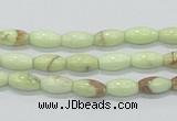 CLE35 15.5 inches 5*10mm rice lemon turquoise beads wholesale