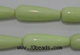 CLE77 15.5 inches 10*30mm teardrop lemon turquoise beads