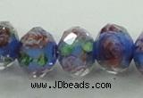 CLG01 12 inches 6*8mm faceted rondelle handmade lampwork beads