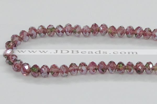 CLG06 12 inches 6*8mm faceted rondelle handmade lampwork beads