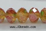 CLG08 12 inches 6*8mm faceted rondelle handmade lampwork beads