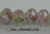 CLG11 12 inches 6*8mm faceted rondelle handmade lampwork beads