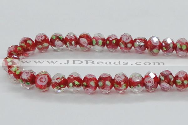 CLG12 13.5 inches 9*12mm faceted rondelle handmade lampwork beads