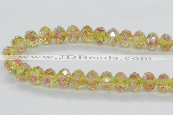 CLG14 13.5 inches 9*12mm faceted rondelle handmade lampwork beads