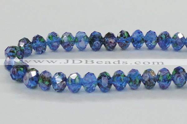 CLG17 13.5 inches 9*12mm faceted rondelle handmade lampwork beads