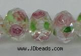 CLG18 13.5 inches 9*12mm faceted rondelle handmade lampwork beads