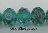 CLG20 13.5 inches 9*12mm faceted rondelle handmade lampwork beads